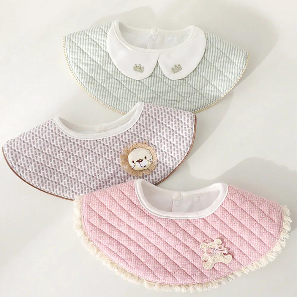 High Quality Baby Bibs Waterproof Round Neck Cute Infant Feeding Apron Teething Drooling Burp Cloth Newborn Accessories