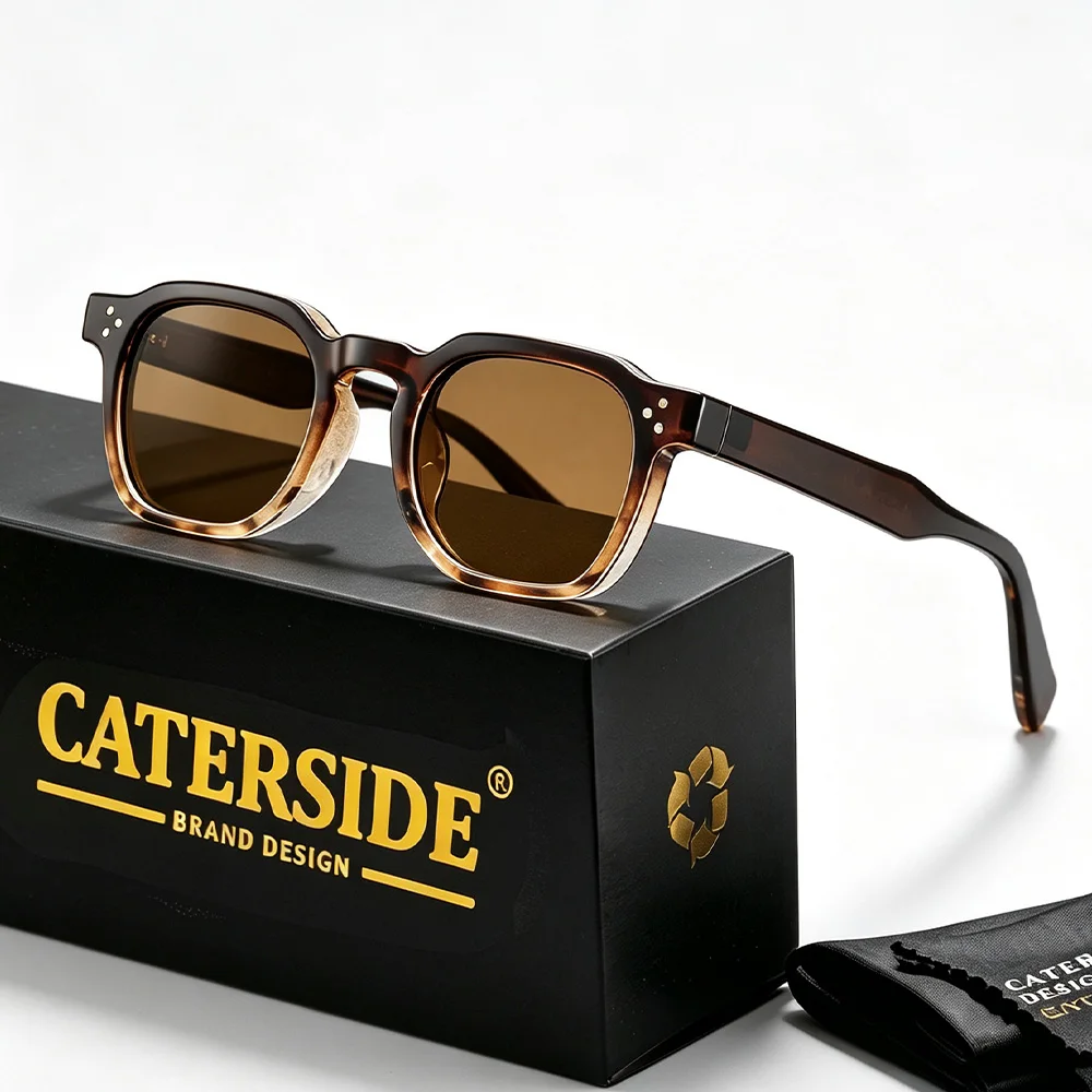 CATERSIDE Retro Square Sunglasses Men Punk Fashion Brand Sun Glasses for Women Travel Party UV400 Summer Style Lunette De Soleil