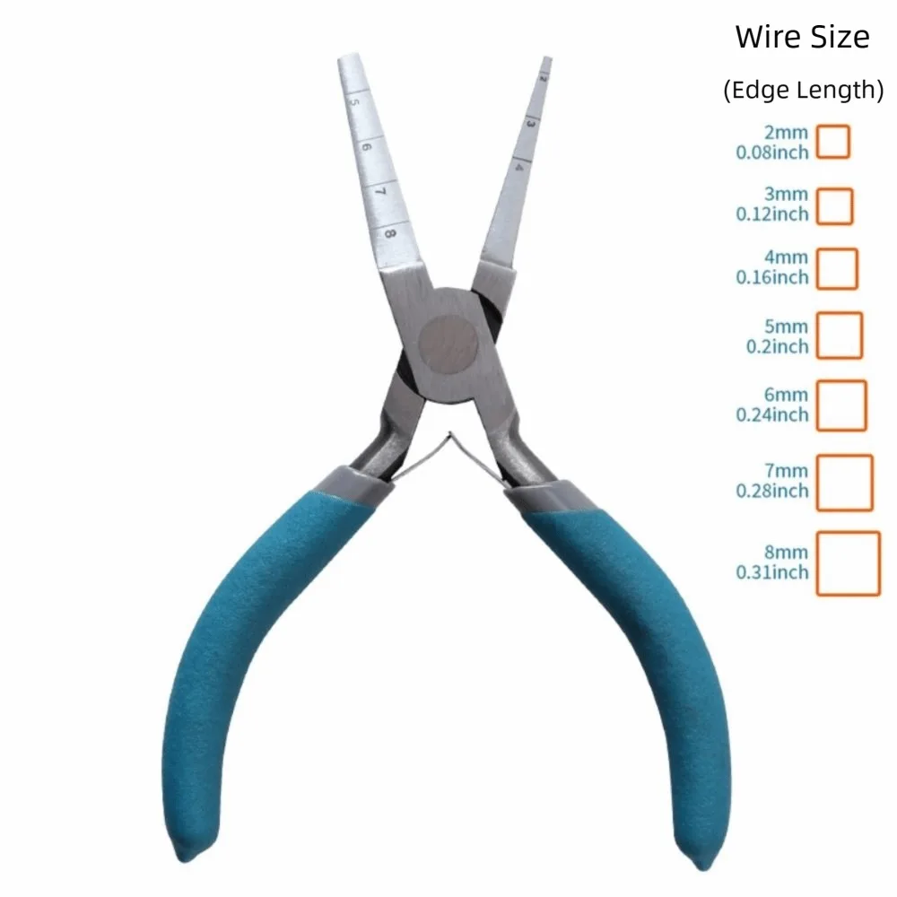 Steel Jewelry Making Pliers Non-Slip Handle Square/Round Nose Wire Looping Plier Multifunctional Clear Scale Winding Pliers