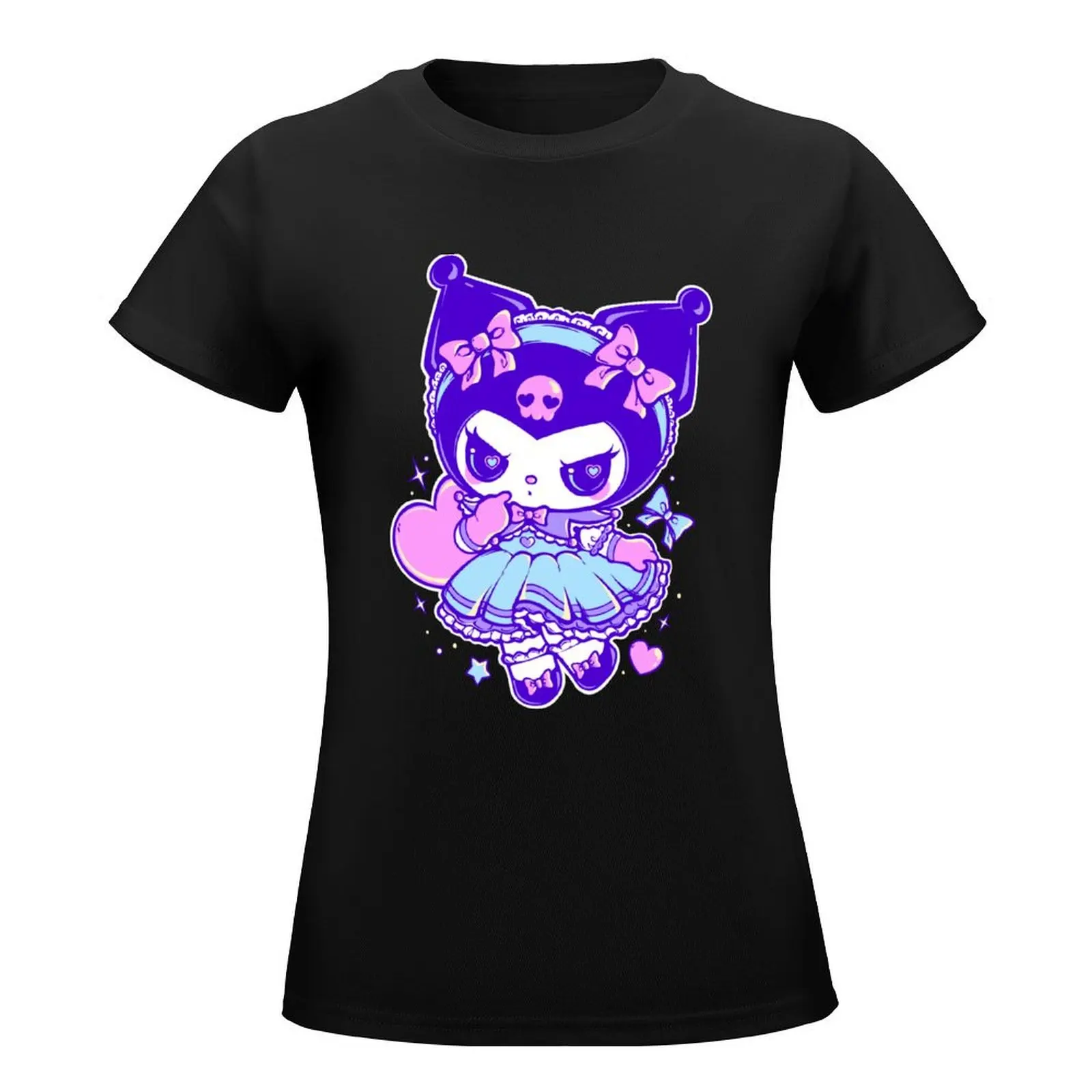 Tender bunny with dress T-Shirt Female clothing plain cute tops summer tops t shirts for Women graphic