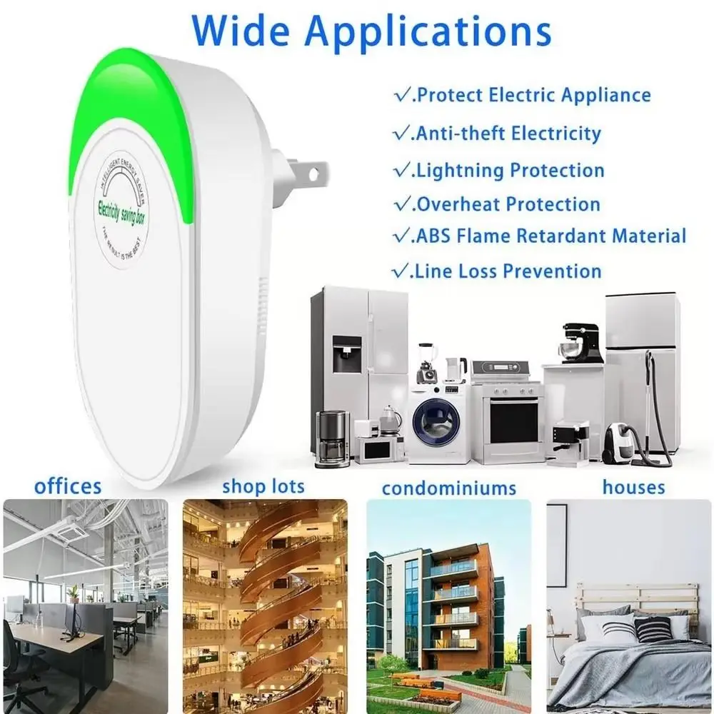 US/EU/UK Adapter Electricity Saving Box Stable Performance Power Save Electric Energy Saver Saver Cost Reducing Smart