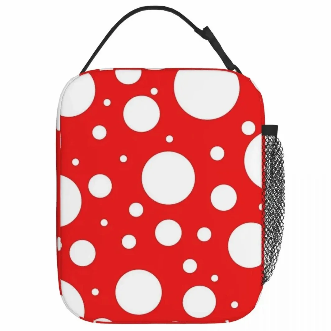 Ladybug Black and Red Polka Dot Portable Lunch Bag Insulated Lunch Box Reusable Cooler Totes for Women Men Adults Girls Work