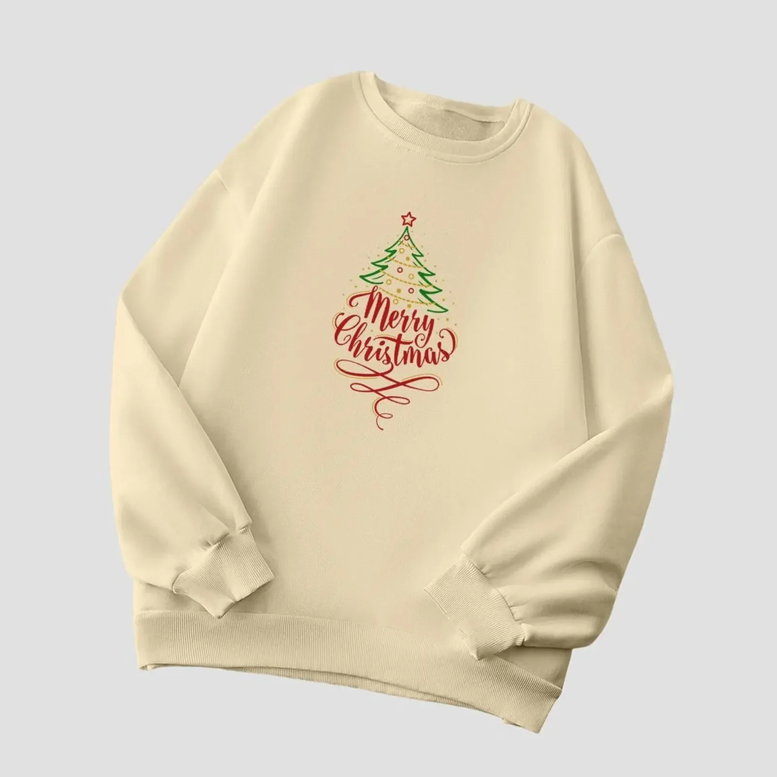 Pullover Oansatz Sweatshirts Für Frau Samt Winter Casual Lose Mode Komfortable Weihnachten Gedruckt Muster Langarm Top