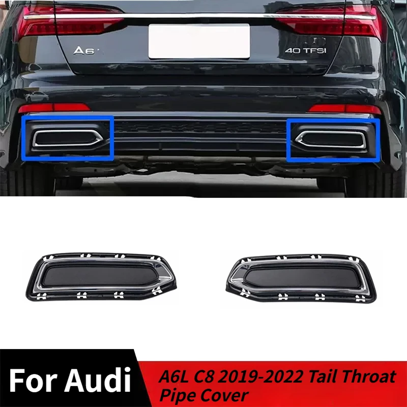 

For Audi A6L S-LINE S6 C8 Avant 2019-2022 Car Rear Tail Throat Pipe Cover Trim Exhaust Pipe Decoration Auto Parts