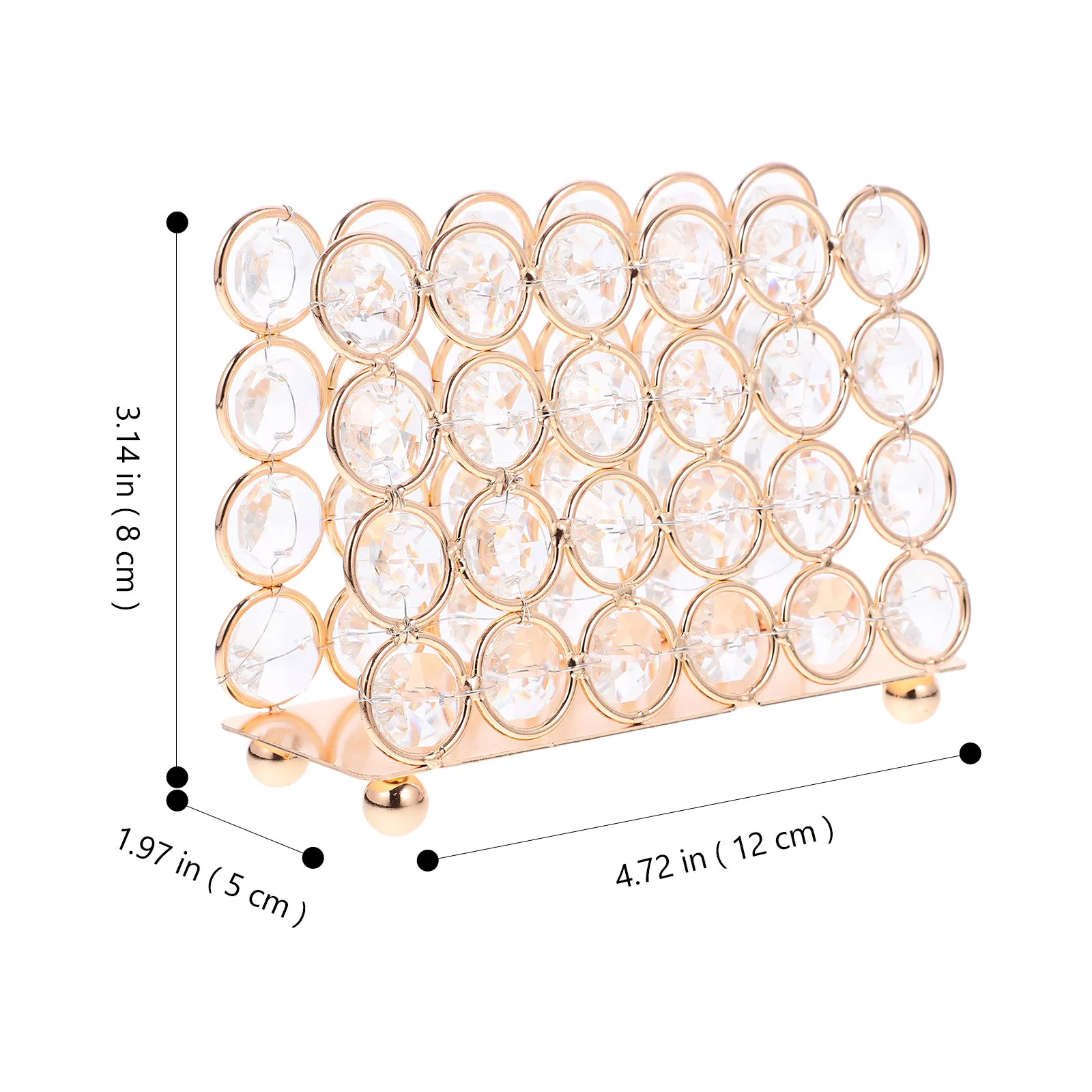 Nordic Style Vertical Napkin Holder Stand with Square Base Stable Iron and Glass Tissue Dispenser for Kitchen Dining Table Home