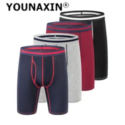 4 Pcs Mens Long Leg Undies Cotton Underwear Boxers Shorts Briefs Big Size Panties Plus Underpants Knickers 2XL 3XL 4XL 5XL