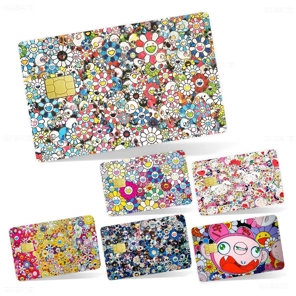 Flower T-Takashi Art M-Murakami Game Anime Sticker Film Skin Cover Case for Small Large No Chip Debit Credit Card Front Side