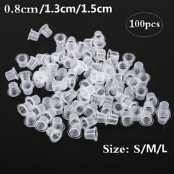 100 Stuks Tattoo Plastic Tattoo Ink Cups 8/13/15Mm Permanente Make-Up Wegwerp Clear Plastic Pigment Container cap Tattoo Accessoire