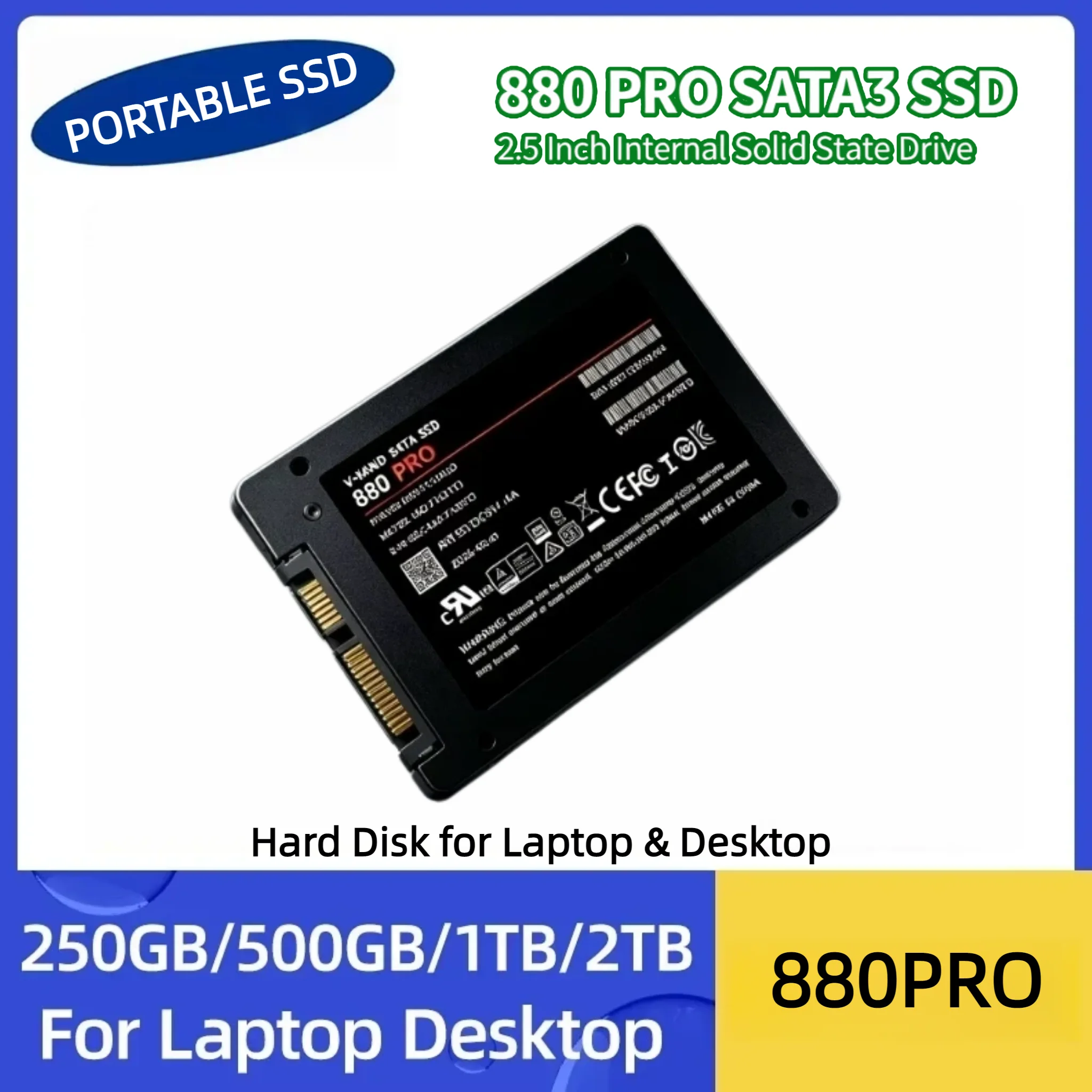 Original 880 PRO Internal Solid State Drive 550MB/S SATA3 SSD 1TB 4TB 2.5 Inch Hard Disk Solid State Drive for Laptop Desktop