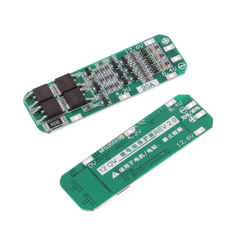 5pcs 3S 20A Li-ion Lithium Battery 18650 Charger PCB BMS Protection Board For Drill Motor 12.6V Lipo Cell Module 59x20x3.4mm