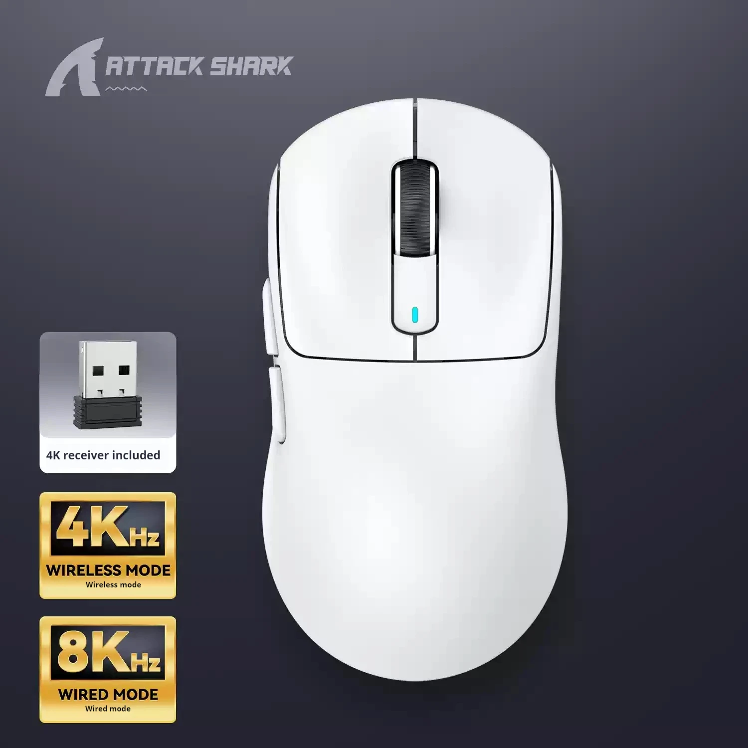 Attack Shark X3 Three-mode Bluetooth game video gaming mouse 4K lightweight E-sports macro programming micro motion PAW3395