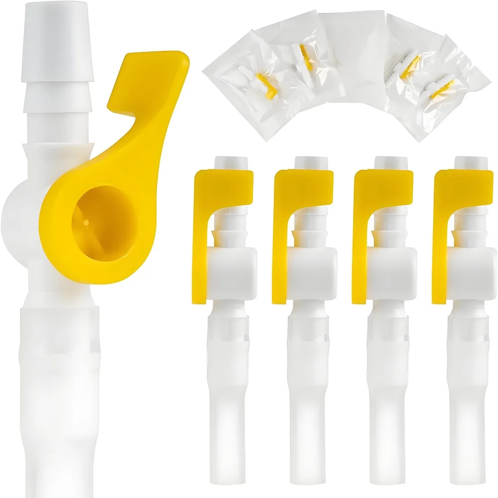

1~100Pack Catheter Valve Urine Drainage Catheter Bag Valves with Smooth Edges and Silicone Tubing
