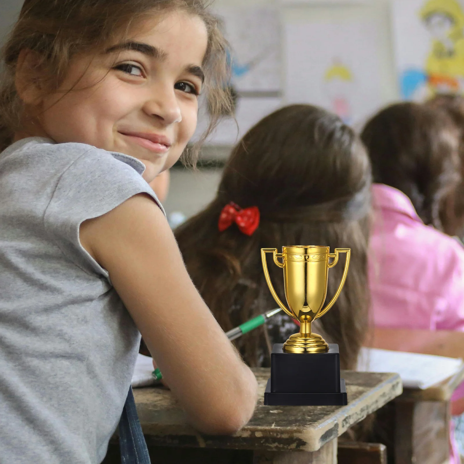 Trophy Plastic Trophies Award Plaything Winner Student Gold for Games Early Learning