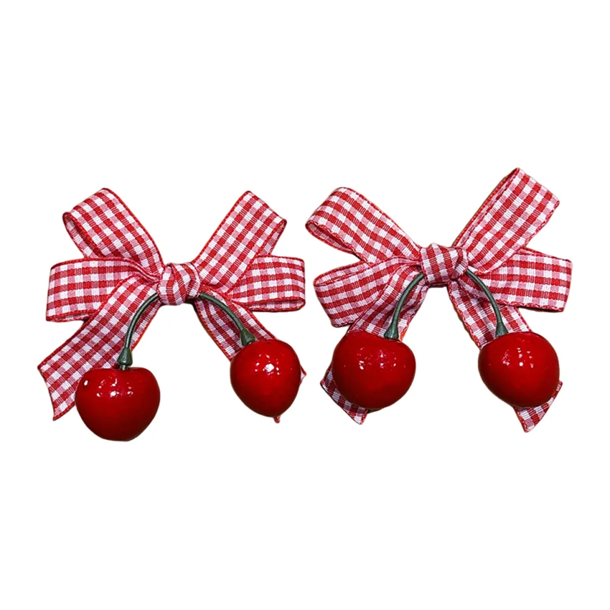 2 pinces à cheveux avec nœud en cerise, version coréenne, adaptées aux accessoires pour cheveux quotidiens