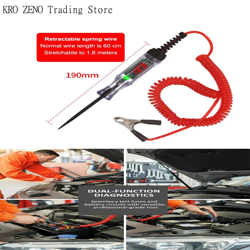 1PC 3V-120V Car Truck Voltage Circuit Tester Auto Car Diagnostic Probe Test Pen Light Bulb Electric Measuring Pen Repair Tools