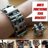 Multifunction Tool Bracelet Tread Bracelet Stainless Steel Bolt Driver Tools Kit Friendly Wearable Bike Multitool Outdoor Tool