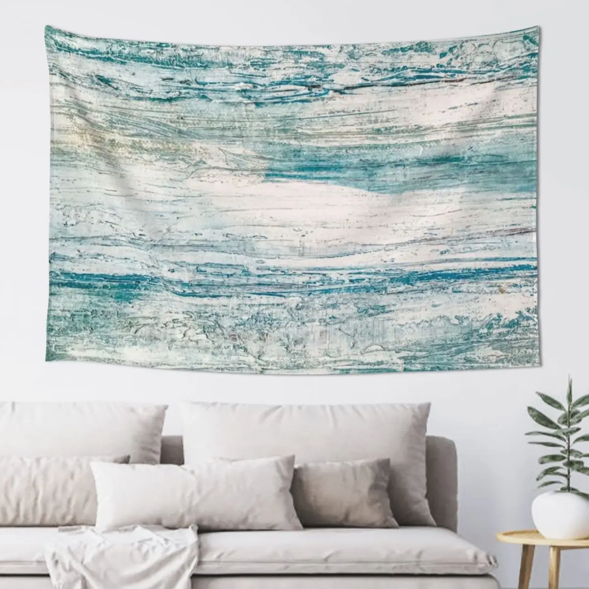 

Sea foam Wood Textured Acrylic Painting Tapestry Luxury Living Room Decoration Aesthetics For Room Tapestry