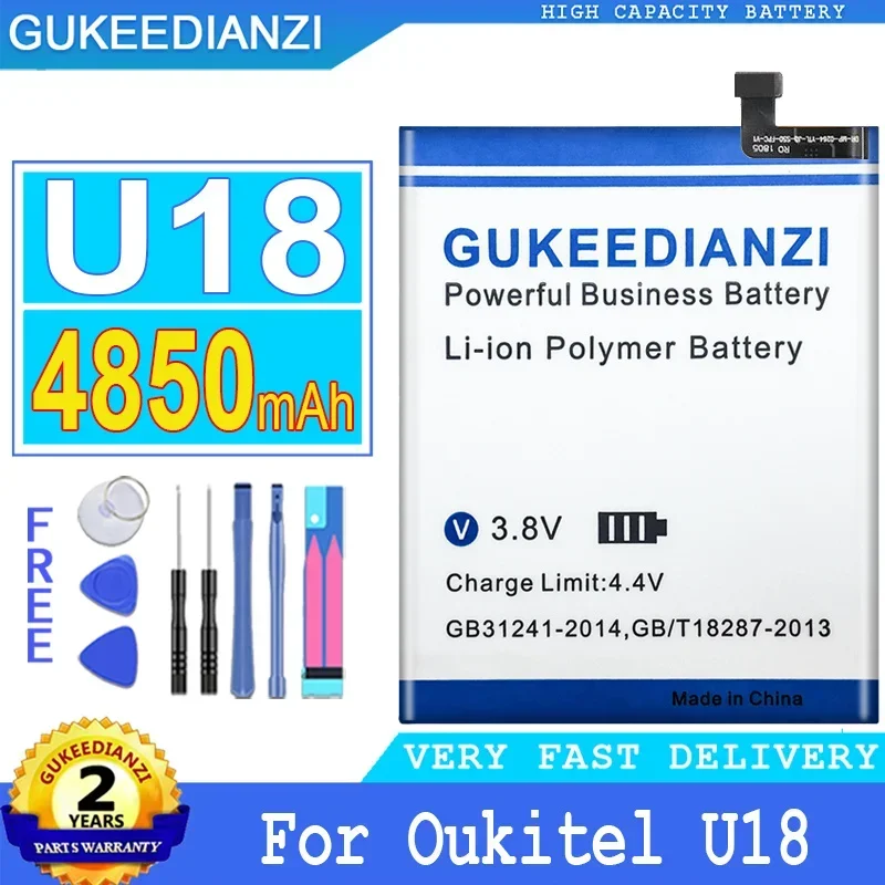 

Сменный аккумулятор GUKEEDIANZI для Oukitel U18 U 18, Стандартная батарея, 4850 мАч