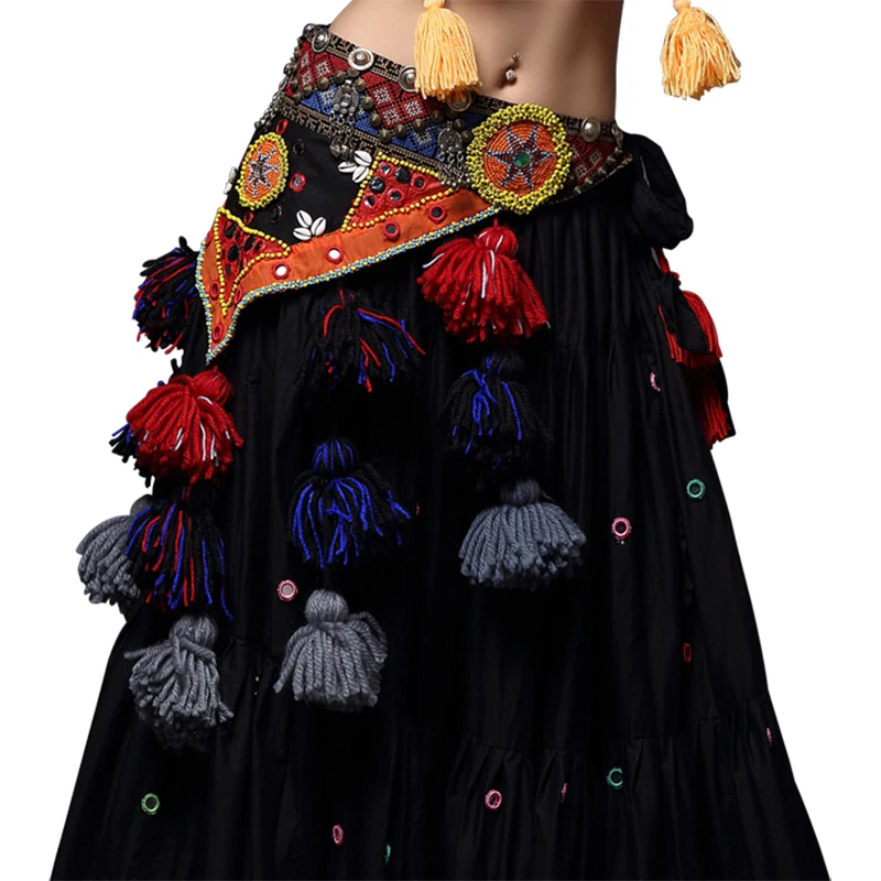 Tribal Belly Dance Waist Belt Adjustable Belly Chain Gypsy Dance Coins Hip Scarf Swag Tribal Belts