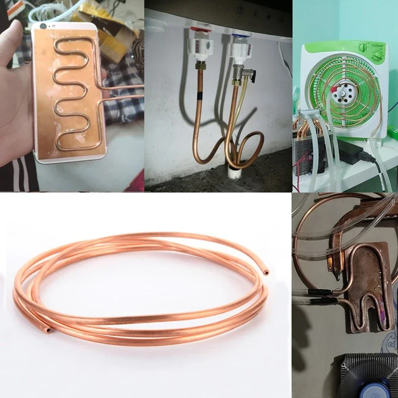 1Meter Copper Tube Coil OD 2/3/4/5/6/8/9.52/10/12/12.7/14/16/19mm Soft 99.9% T2 Copper Pipe Air Conditioning Oil Water Cooling