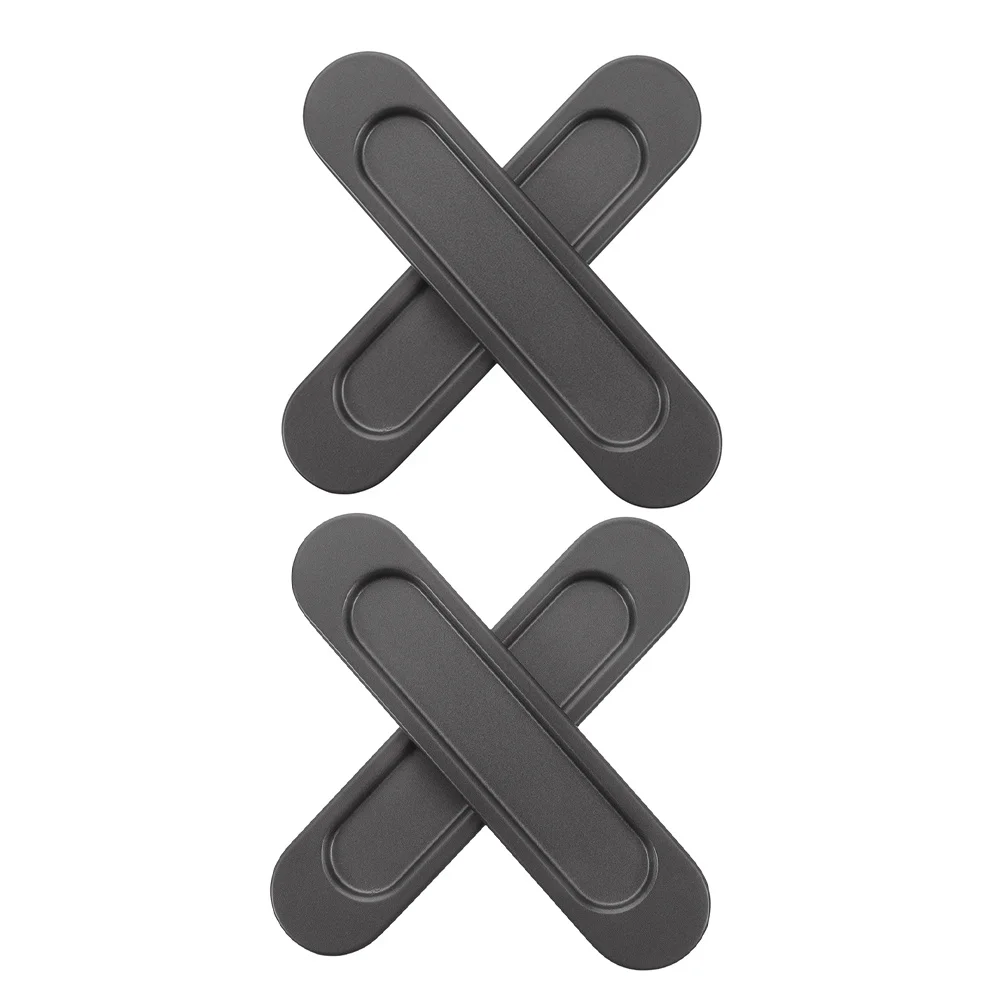 

4Pcs Recessed Door Handle Aluminum Alloy No Drilling Closet Pulls Practical Easy Install for Doors Pocket Door Handle