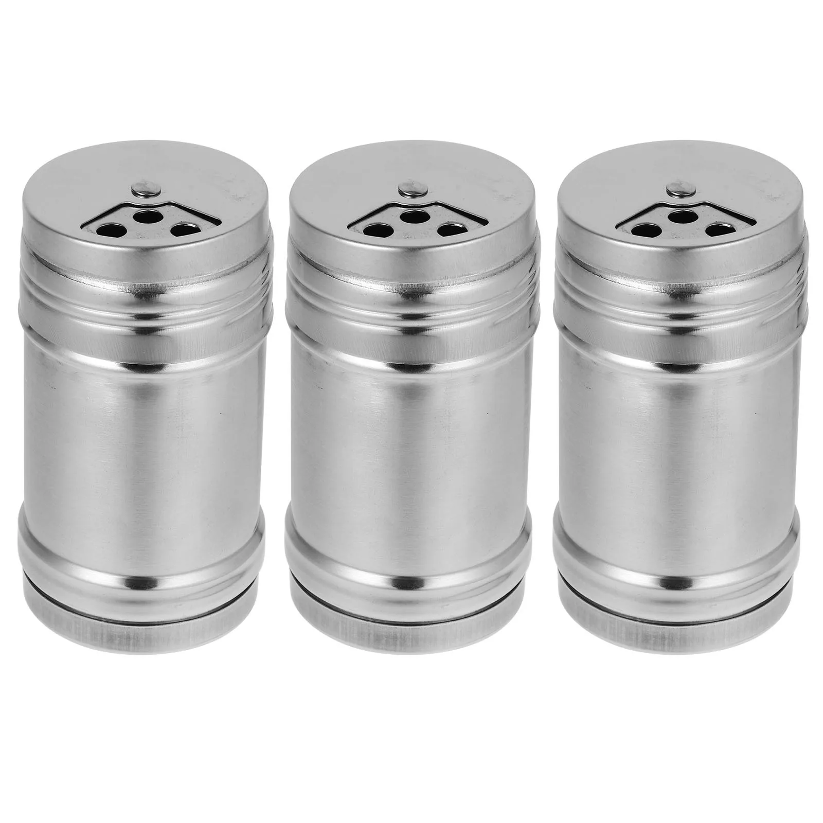 

3 pcs 3 Sizes Stainless Steel Seasoning Shaker Set Dust-Proof Kitchen Sugar Pepper Spice Container For Baking Bbq Cooking Tools