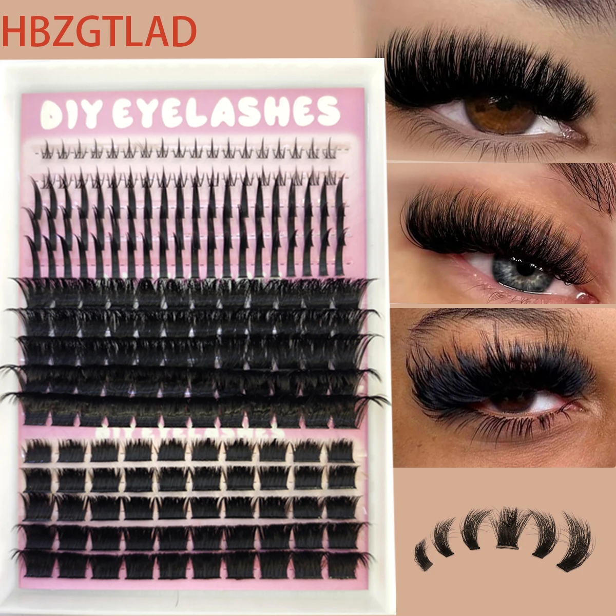 DIYLash مجموعات سميكة 200D300D حجم الرموش مجموعات جلدة لاش تمديد رمش الرموش الفردية الرموش السفلية #1