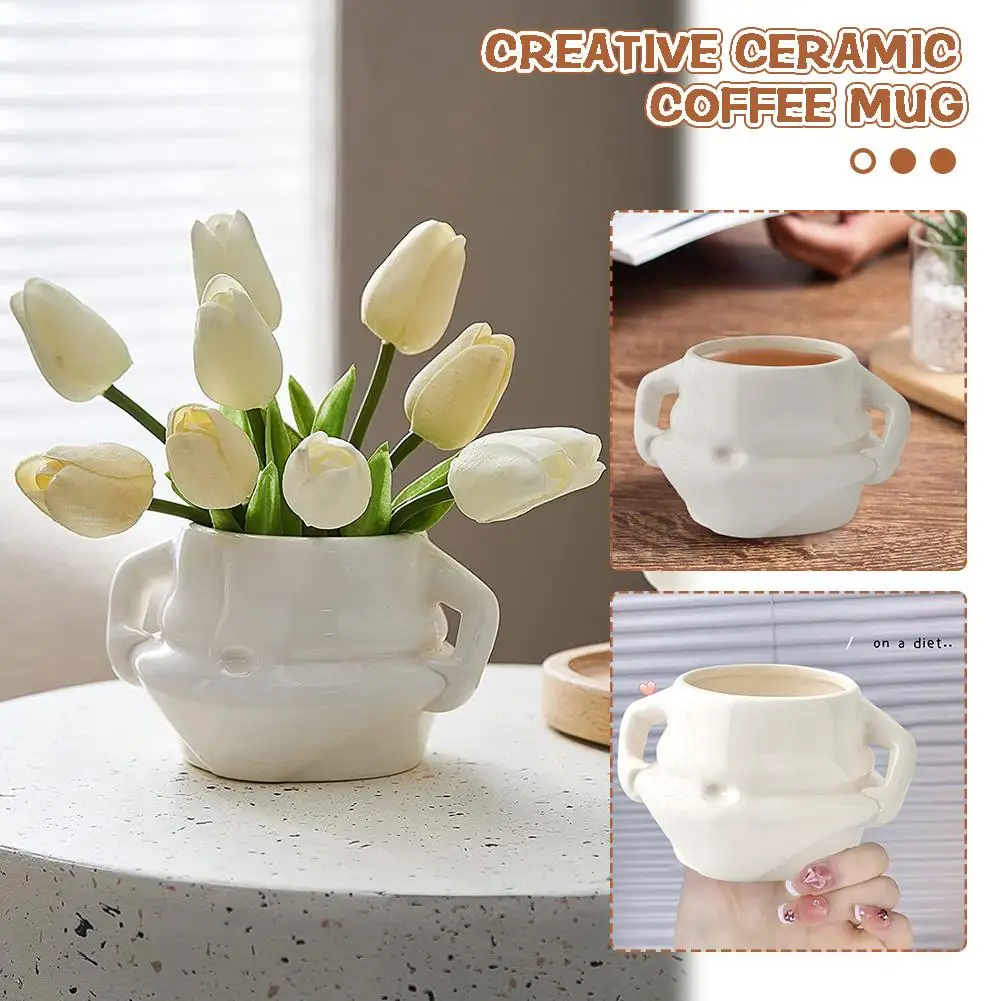 Creative Ceramic Coffee Mug Human Body Cross Waist Mug Ceramic Mug For Living Room School Bar Club B1U3