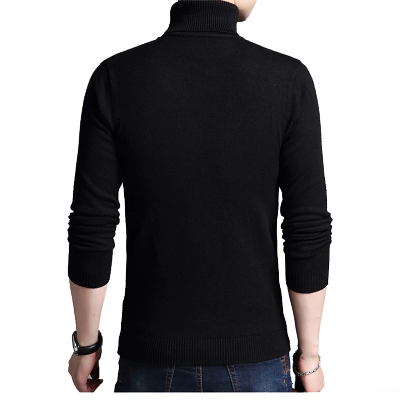 TFETTERS 2024 Slim Thickened Men\'s Base Coat Turtleneck Sweater Men Sweater Black Sweater Knitwear Long Sleeve Slim Sweaters