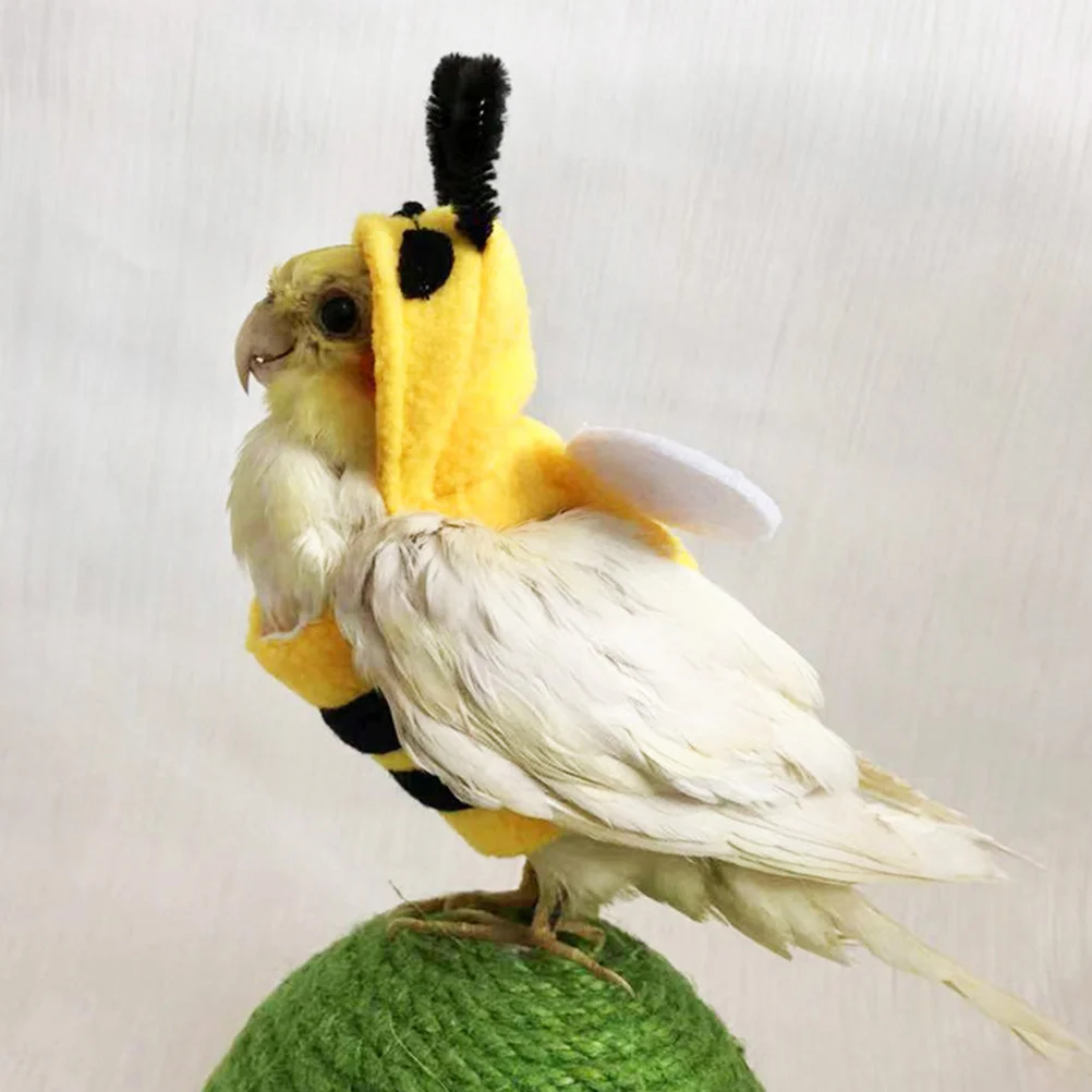 

Bee Shaped Parrot Clothing Adorable Bird Costume Warm Comfortable Halloween Party Performance Wear Bird Clothes