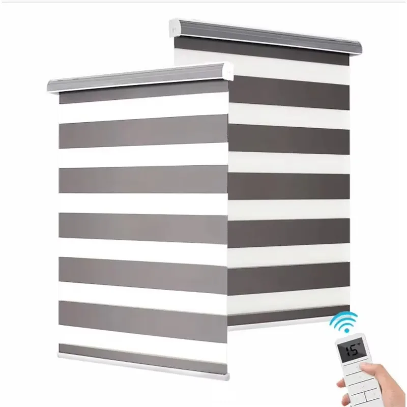 Automatic privacy curtains, electric blinds home office windows