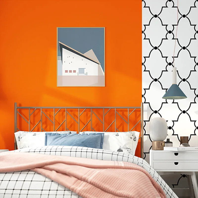 Herringbone Wallpaper Nordic Style Luxury Bedroom Living Room Headboard Sofa Background Orange Red Wallpaper