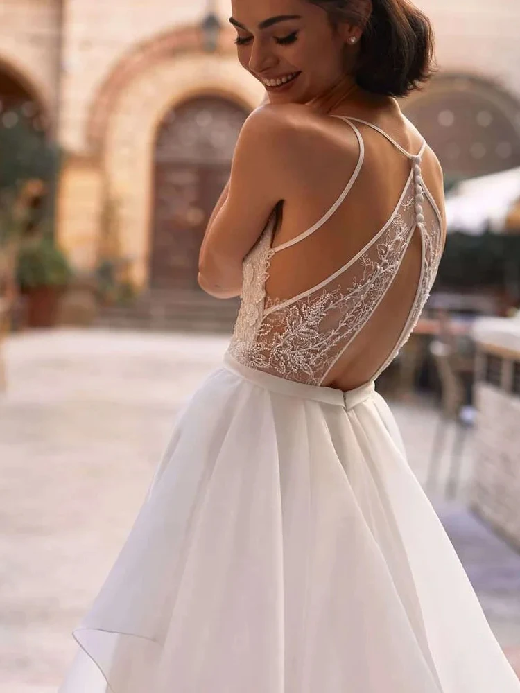 Elegant Wedding Dresses For Women 2024 Sweetheart A-Line Bridal Gowns Lace Appliques Tiered Robes Chiffon Vestidos De Novia 2023