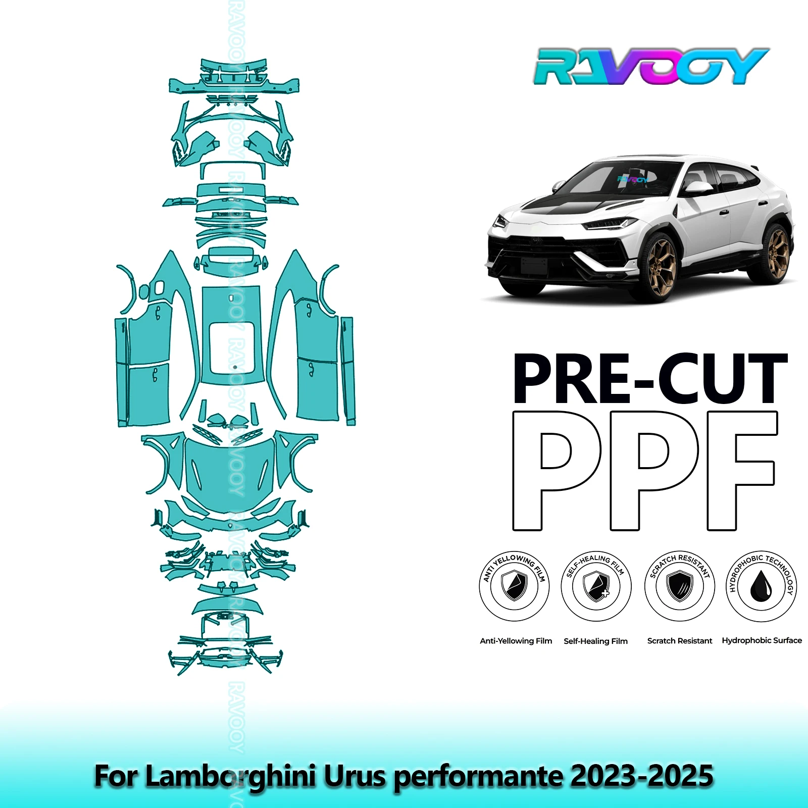 

8.5Mil Full Vehicle Precut PPF Paint Protection Film For Lamborghini Urus performante 2023-2025