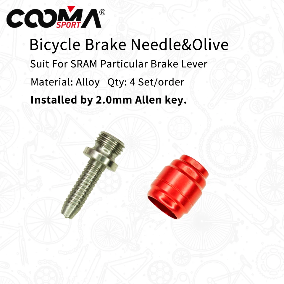 Bicycle Hydraulic Brake Hose Needle&Olive for AVID SRAM Brake Lever Caliper, Barb & Compression Fitting, M2.0 Type Red/Sliver