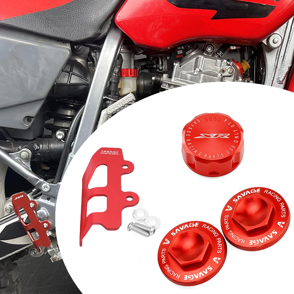 XR400R rama Motocross Fairing Protector wtyczka dla Honda XR 400R skrzynia korbowa silnika pokrywa zębatki wieszak płyta zacisk węża hamulcowego — zdjęcie 6