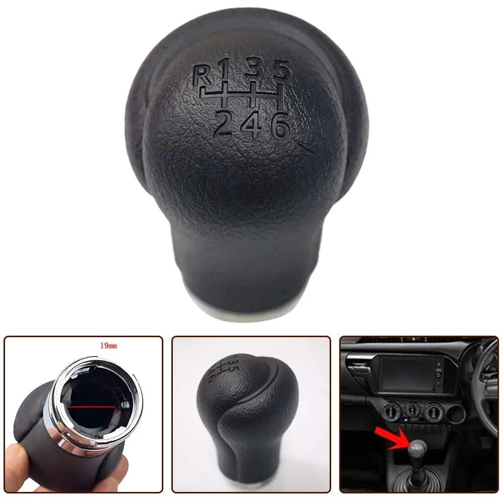 Gear Shift Knob FOR MANUAL Fitment For HILUX REVO 2015-20 For Manual For TOYOTA Interior Plastic 6 SPEEDS BLACK