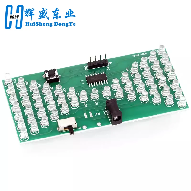 전자 모래 시계 DIY 키트, 재미있는 전기 생산 키트, LED 램프, 이중 레이어 PCB 보드, 84*40mm, 5V