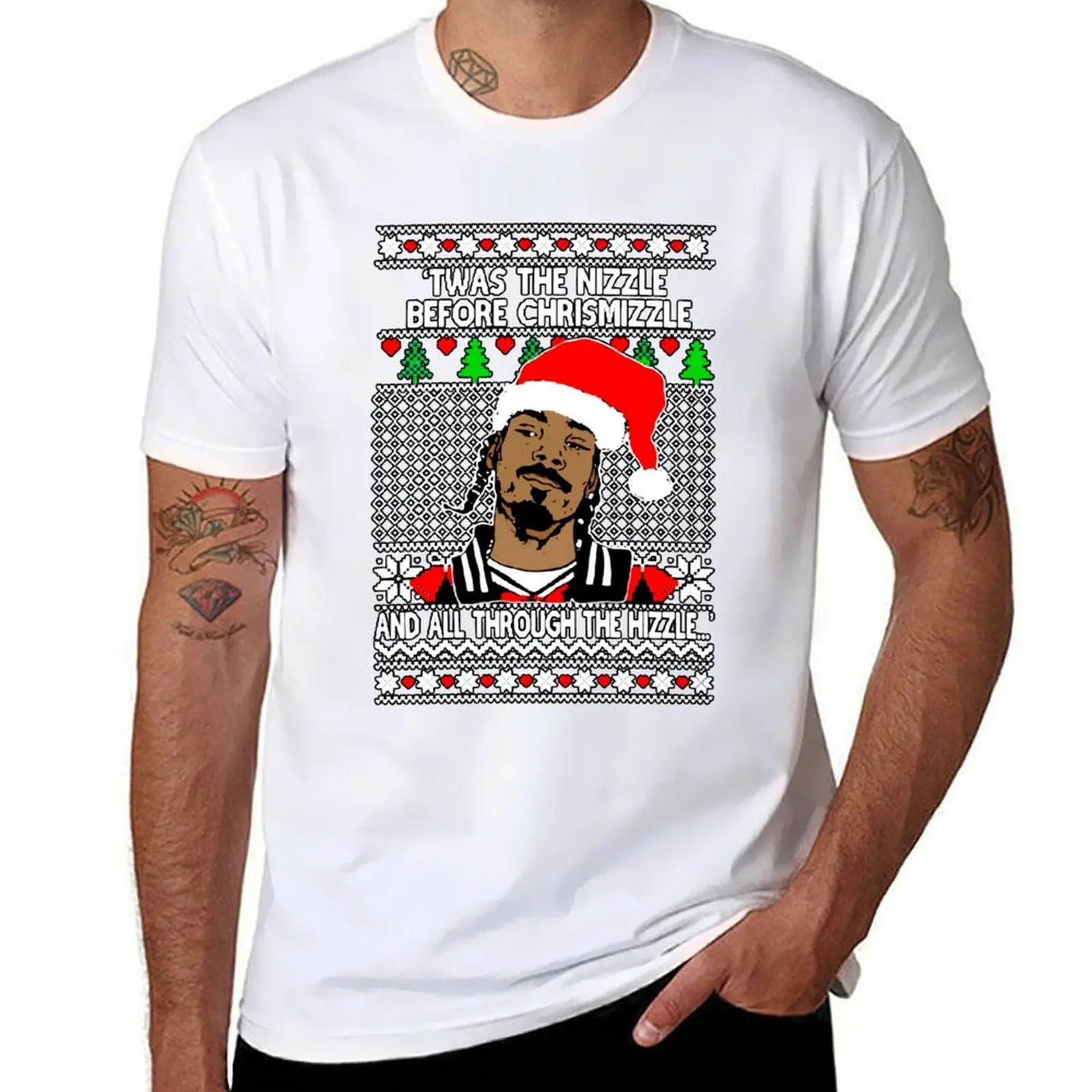 

Twas The Nizzle Before Chrismizzle And All Through The Hizzle, I Love This, Trending T-Shirt Daily Wear Plain Short Sleeve Shirt