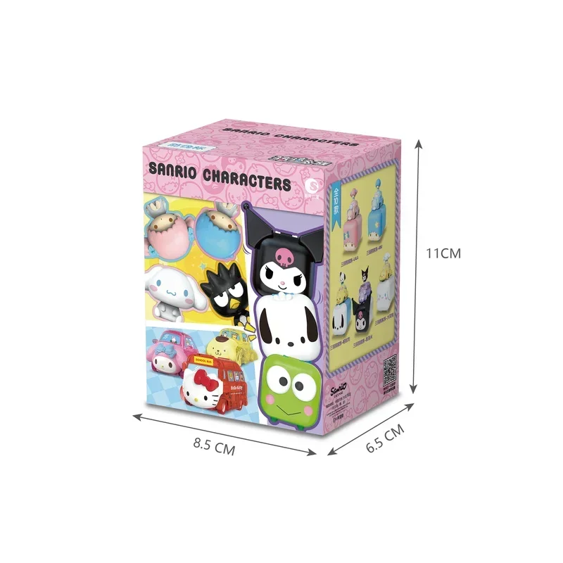 2024 New Sanrio Blind Box Car Toys Building Blocks Assembly Model Ornaments Kawaii Anime Doll Mystery Box Children\'s Gifts