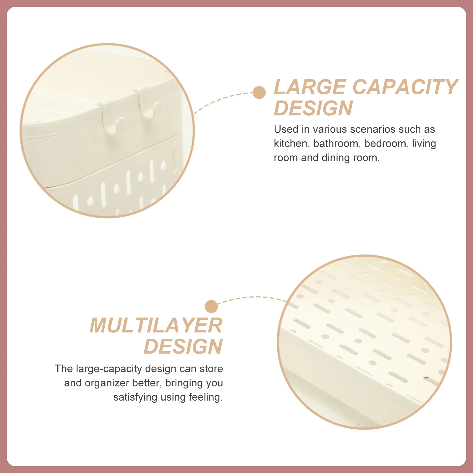 

Multifunctional Storage Cart Rolling Organizer Trolley With Wheels Bathroom Kitchen Bedroom Home Large Capacity