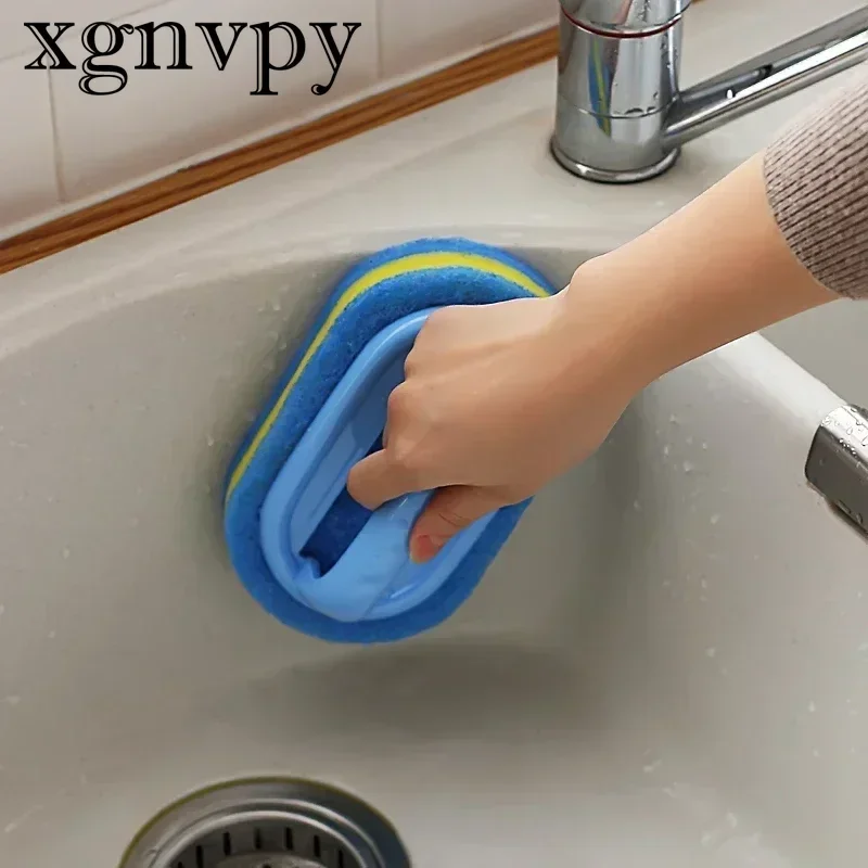 Xgnvpy Kitchen Bathroom Toilet Handle Sponge Ceramic Window Slot Cleaning Brush Magic Sponge Glass Wall Cleaning Bath Brush