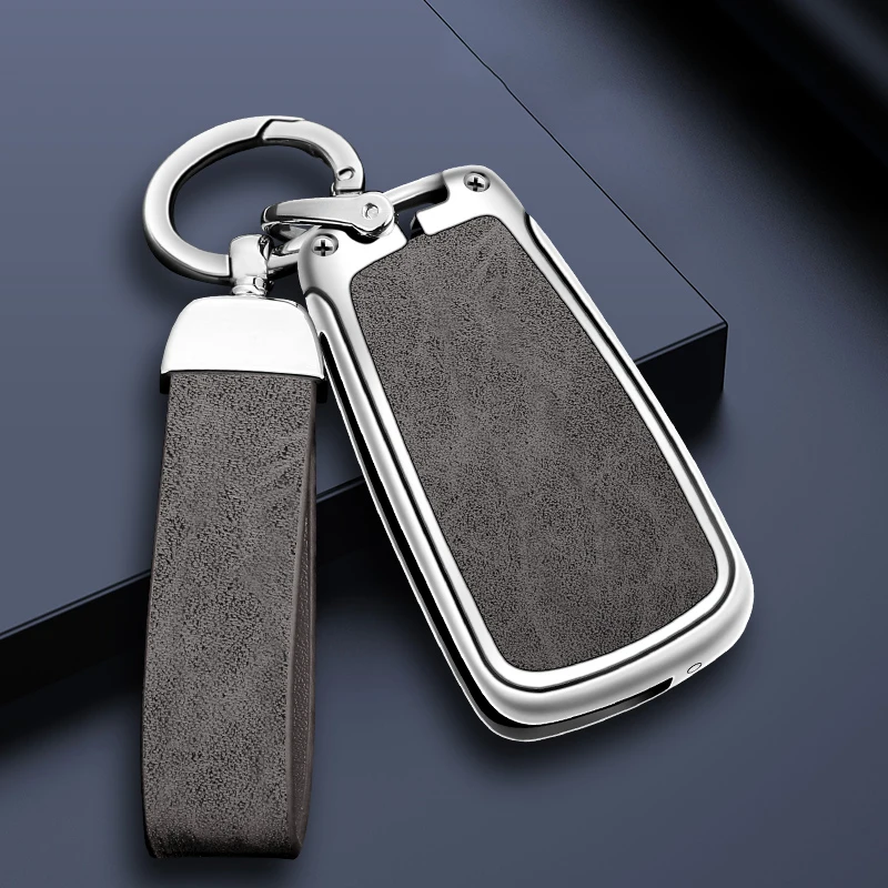 

Zinc Alloy Leather Car Key Case Cover Protector Shell forChevrolet Cruze Sonic Trax Onix Tahoe Auto Keychain Accessories