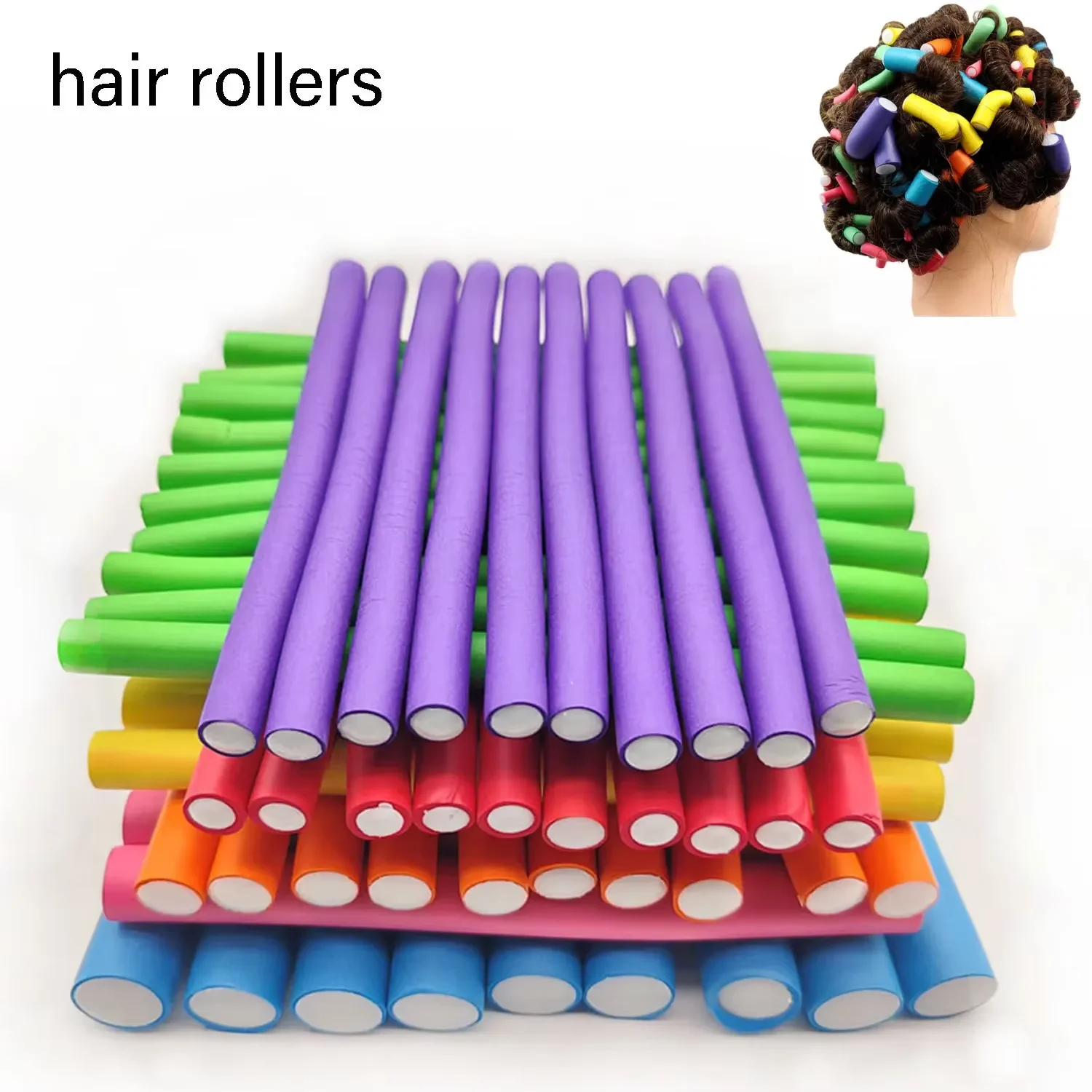 Gymdream Store 10pcs Flexible Hair Curling Rod Hair Curler Makers Soft Foam Bendy Twist Curls Flexi Rollers Styling Tools Hair Roller No Heat