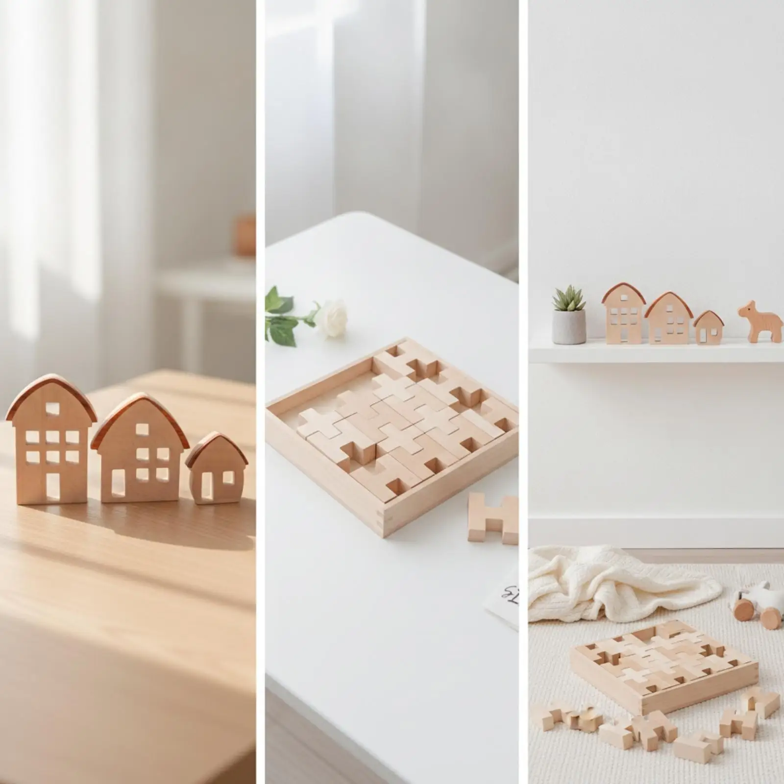 Sorting and Stacking Toy Early Learning Stacking Toy with Geometric Blocks Educational Wooden Shape Sorter for Young Children,