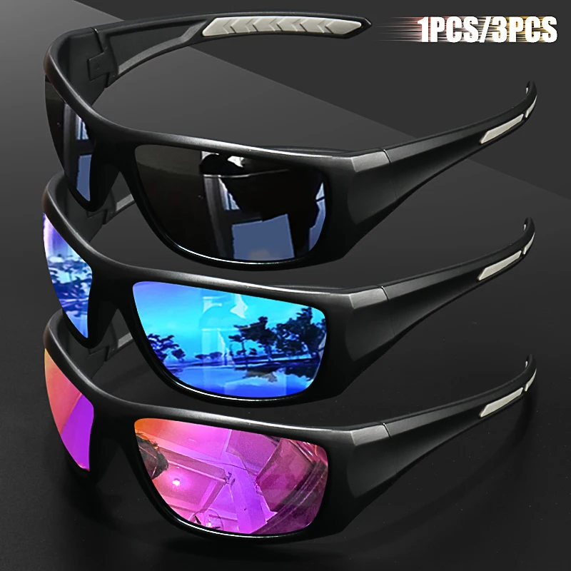 1pc/3pc unisex gepolariseerde sportzonnebril - onverwoestbaar frame, UV400-bescherming, ideaal voor fietsen, vissen en hardlopen