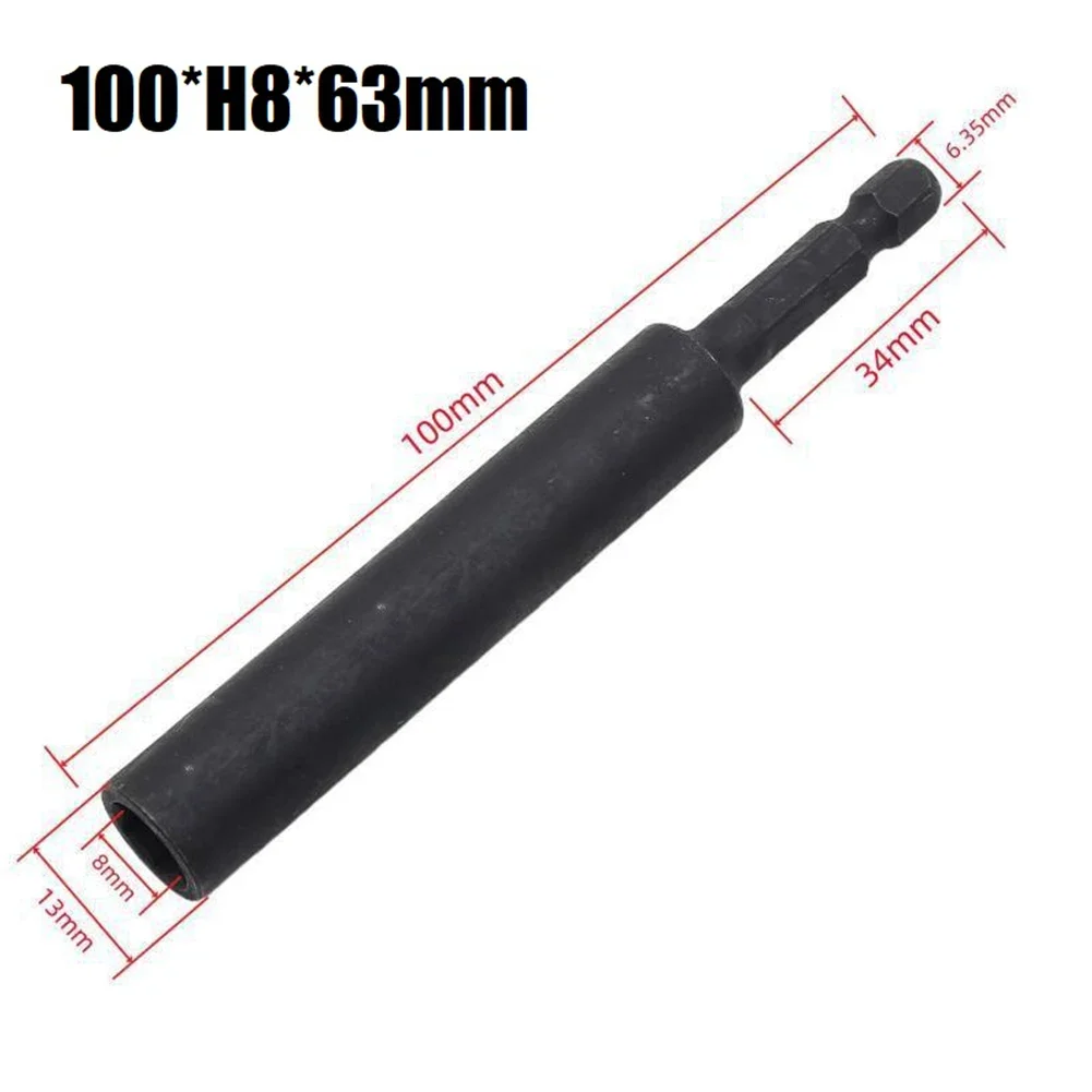 Easy to use 1/4'' (635mm)Hex Shank 100mm Long Black Extension Hexagon Socket Wrenches Adapter Set for Various Applications