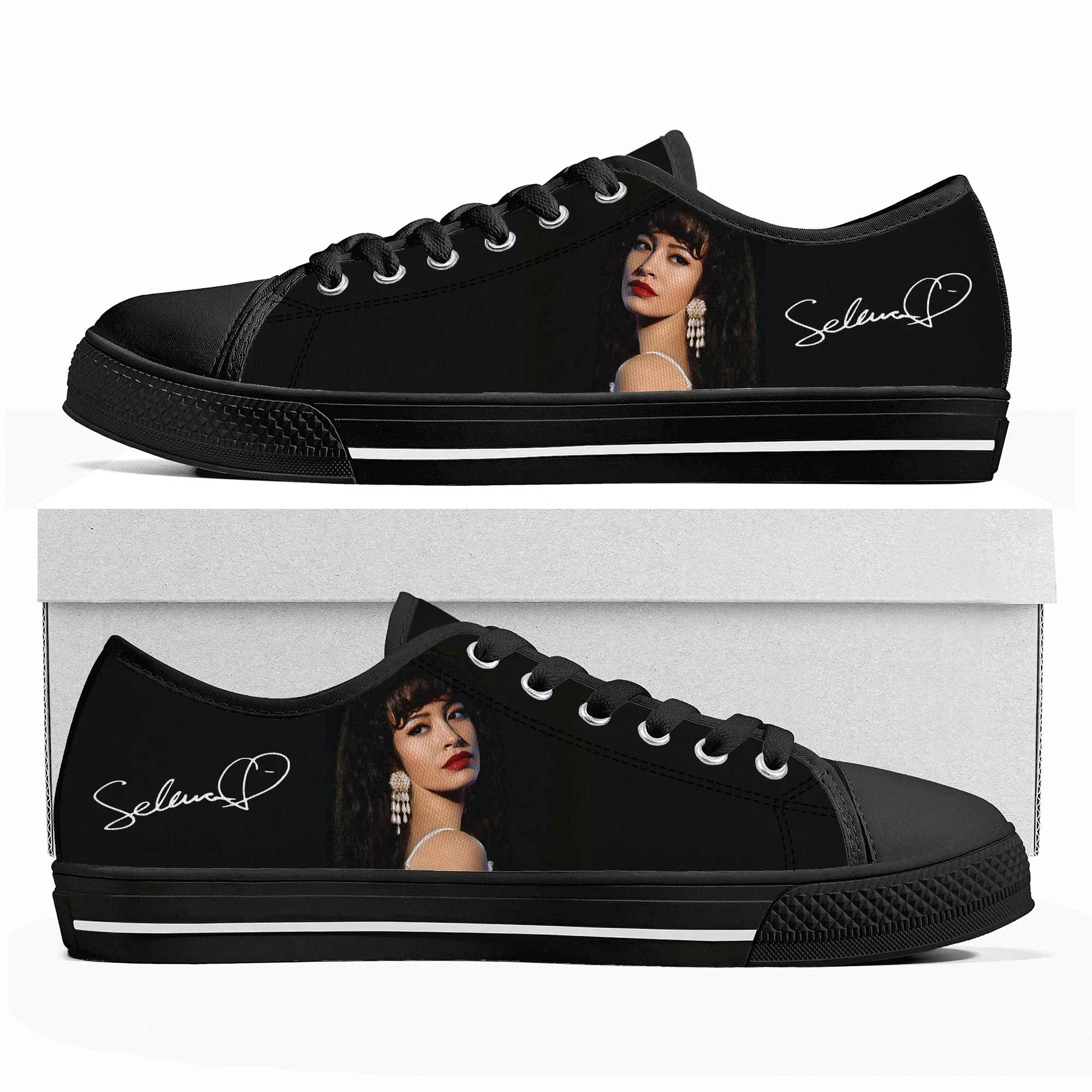 

Низкие кеды Singer Selena Quintanilla для мужчин, женщин и подростков, высококачественные кеды из канваса, повседневная обувь для пар, обувь на заказ
