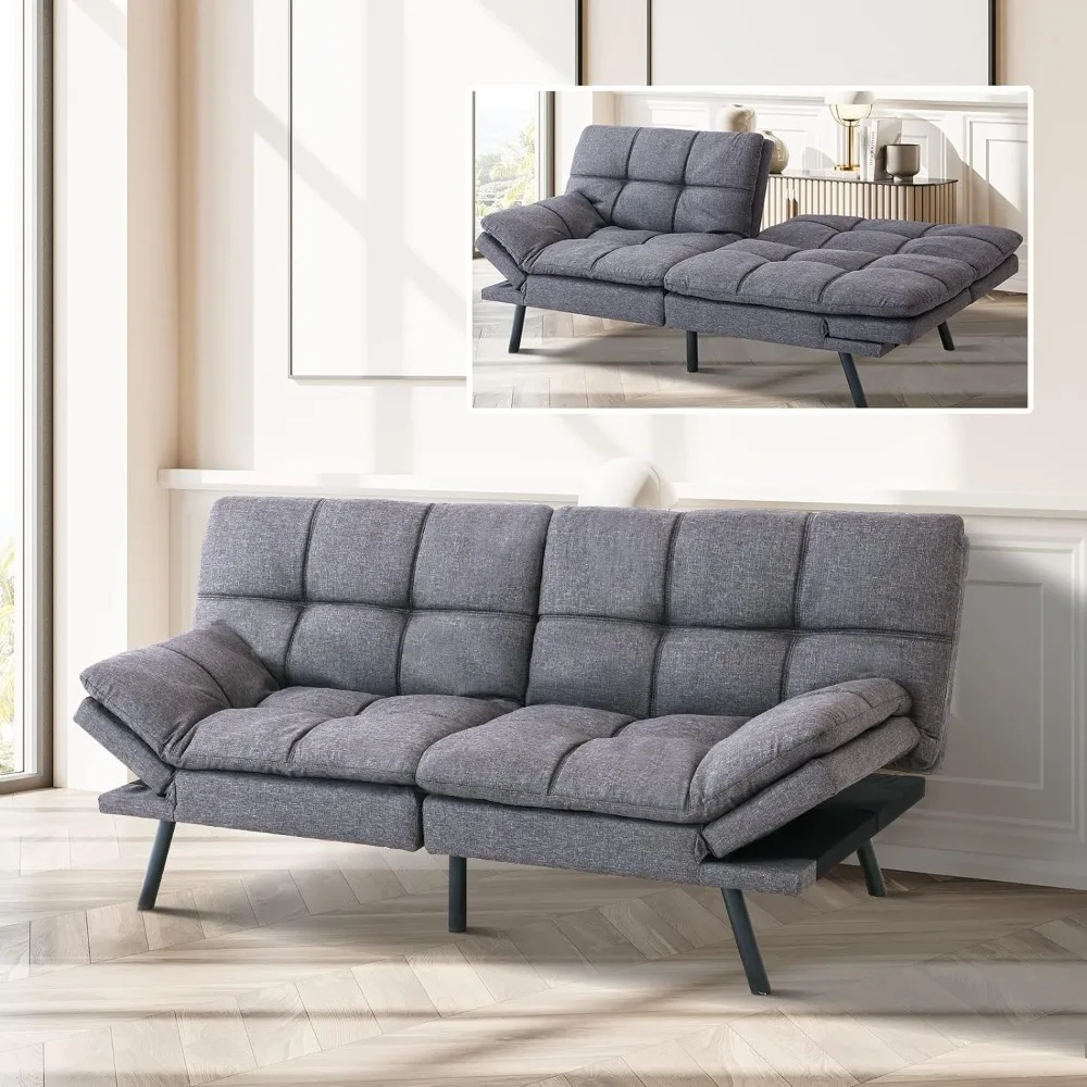 Convertible Sofa Bed with The Raised Armrest Can Be Used As A Sleep Pillow Adjusted Backrest and Armrest Sofabed