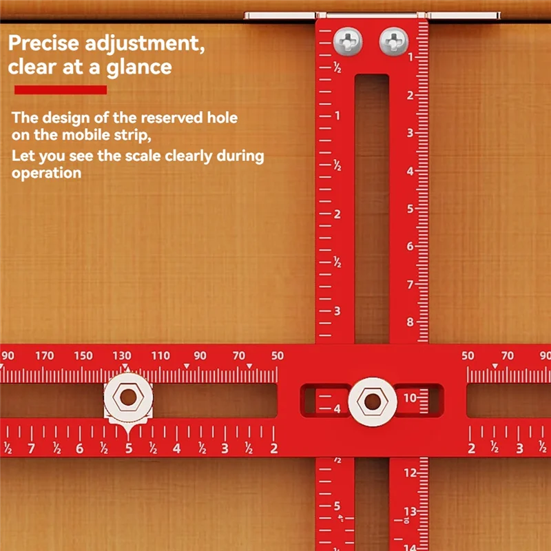 Metric/Inch Handle Template Jig Drill Guide Cabinet Handle Knob Template Locator Drawer Installation Positioning Ruler